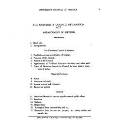 THE UNIVERSITY COUNCIL OF JAMAICA ACT