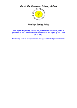 Healthy Eating Policy - Christ the Redeemer Primary School