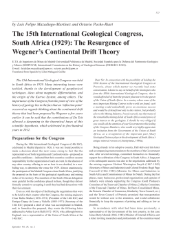 The 15th International Geological Congress, South Africa (1929