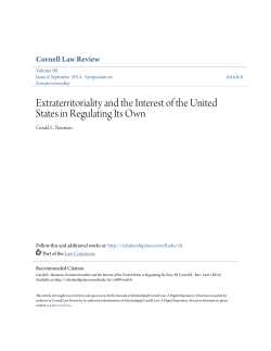 Extraterritoriality and the Interest of the United States in Regulating