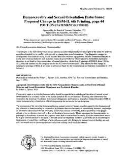 DIS+. Homosexuality and Sexual Orientation Disturbance: Proposed