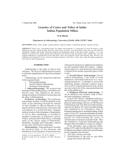 Genetics of Castes and Tribes of India: Indian