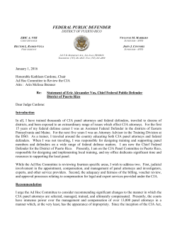 Testimony from Eric Vos, FPD - CJA Study Committee Workplace