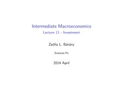 Intermediate Macroeconomics - Lecture 11