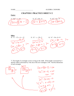 CHAPTER 1 PRACTICE SHEET # 2