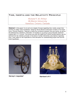 TIME, INERTIA AND THE RELATIVITy PRINCIPLE - Philsci