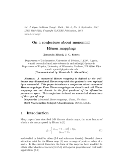 On a conjecture about monomial H&eacute;non mappings 1 Introduction
