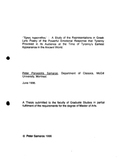 Lyric Poetry of the Powerful Emotiona! Response that Tyranny