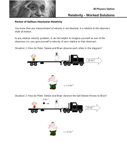 Relativity – Worked Solution Worked Solutions