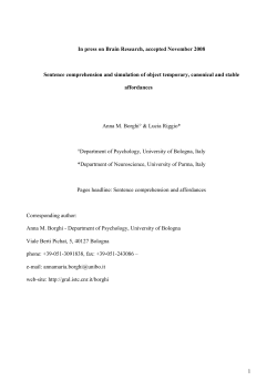 Language and objects: motor resonance and affordances - laral