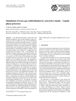 Simulation of trace gas redistribution by convective clouds &ndash; Liquid