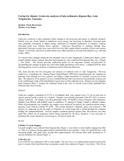 Coring for climate: Grain-size analyses of lake sediments, Kigoma