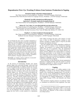 Eye Tracking Evidence from Sentence Production in Tagalog