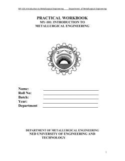 MY-101 (Introduction to Metallurgical Engineering)