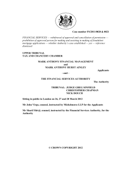 Mark Ainley v FSA UT - Upper Tribunal (Tax and Chancery