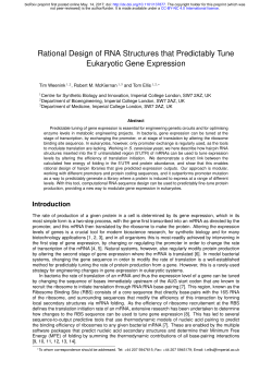 Rational Design Of RNA Structures That Predictably Tune