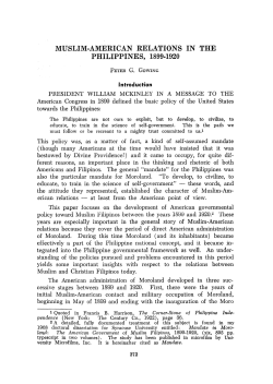 MUSLIM-AMERICAN RELATIONS IN THE PHILIPPINES, 1899-1920