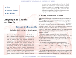 Language as Chunks, not Words