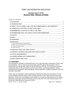 Rules and Regulations - Terry Lake Recreation Association