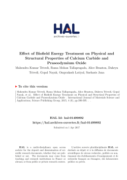 Effect of Biofield Energy Treatment on Physical and Structural