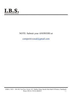NOTE: Submit your ANSWERS at