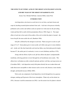 The Effects of Nitric Acid on the Shoot Length, Root