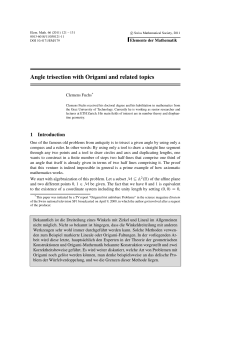 Angle trisection with Origami and related topics