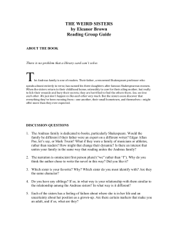THE WEIRD SISTERS by Eleanor Brown Reading Group Guide