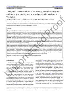 Ability of GCS and FOUR Score in Measuring Level of