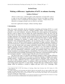 Making a difference: Application of SoTL to enhance learning