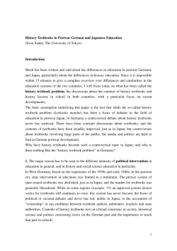 History Textbooks in Postwar German and Japanese Education