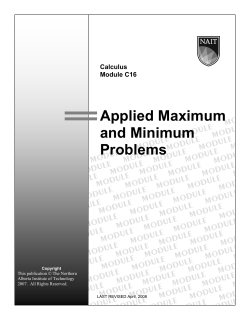 Applied Maximum and Minimum Problems