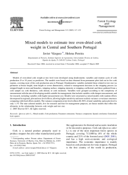 Mixed models to estimate tree oven-dried cork weight in