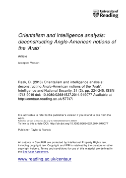 Orientalism and intelligence analysis: deconstructing Anglo