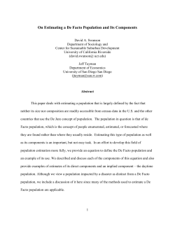 On Estimating a De Facto Population and Its Components