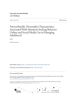 storyofmylife: Personality Characteristics Associated With