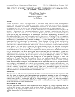 THE EFFECTS OF SHORT TERM EMPLOYMENT CONTRACT ON