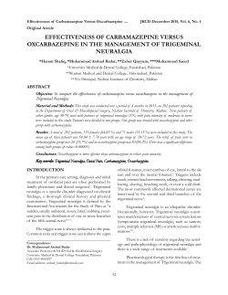 Effectiveness Of Carbamazepine Versus Oxcarbazepine In