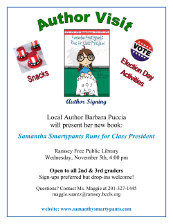 Author Signing Local Author Barbara Puccia will present her new book