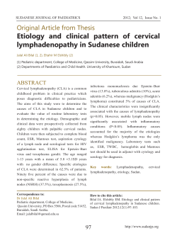 Etiology and clinical pattern of cervical lymphadenopathy in