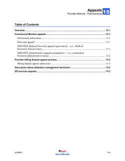 Appeals - AmeriHealth