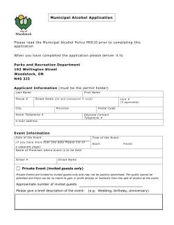 Municipal Alcohol Permit Applicaiton