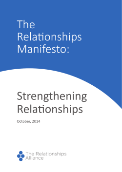 Strengthening Relationships The Relationships Manifesto:
