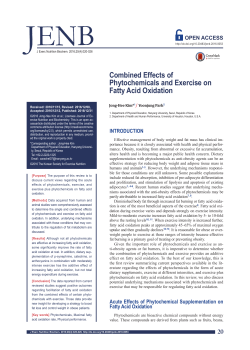 Combined Effects of Phytochemicals and Exercise on Fatty Acid