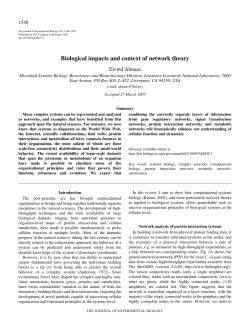 Biological impacts and context of network theory