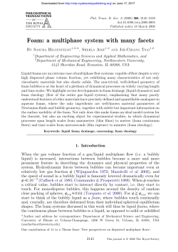 Foam: a multiphase system with many facets