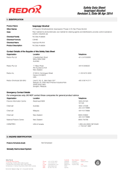 Redox Pty Ltd - Safety Data Sheet Isopropyl Alcohol Revision 3