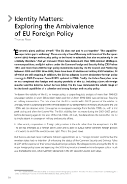 Identity Matters: Exploring the Ambivalence of EU Foreign Policy