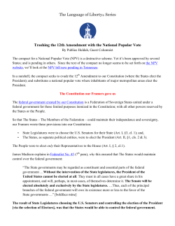 22 Trashing the 12th Amendment with the National