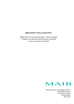 MAIB SAFETY BULLETIN 2/2011 Malfunction of a proximity switch